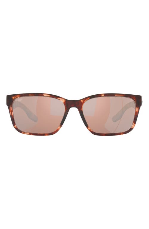 Costa Del Mar Palmas 57mm Polarized Rectangular Sunglasses in Copper at Nordstrom