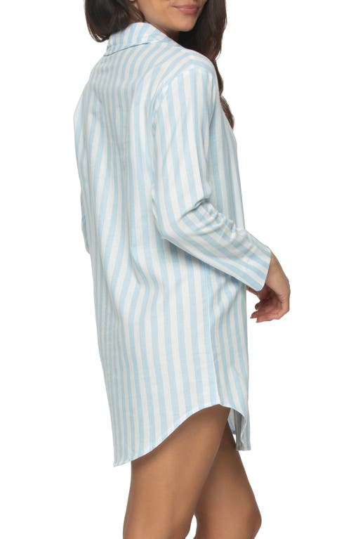 Shop Felina Mirielle Sleep Shirt In Placid Blue Stripe