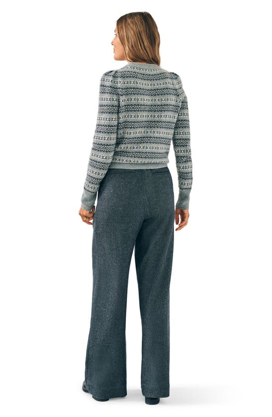 Faherty Highland Fair Isle Puff Sleeve Sweater In Grey Multi