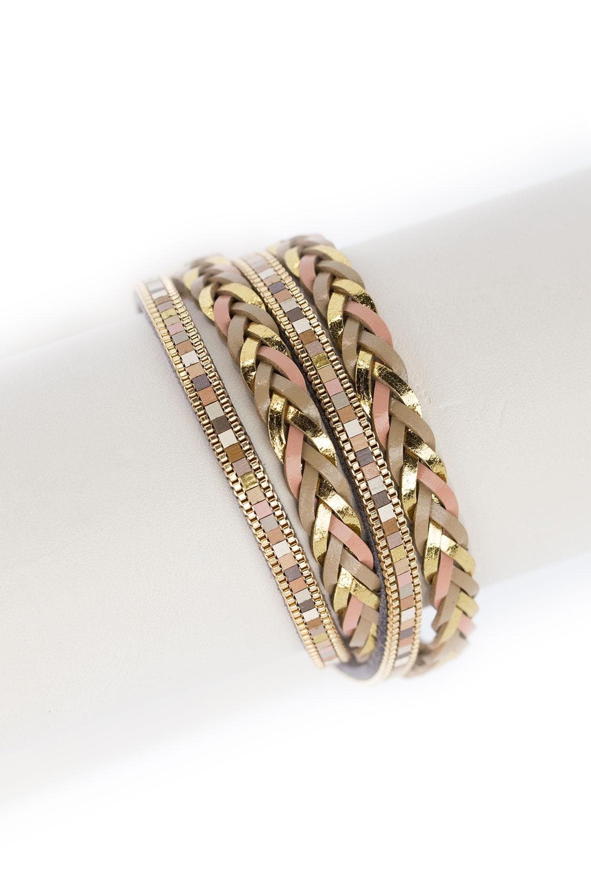 Saachi All Tied Up Wrap Bracelet In Gold Multi
