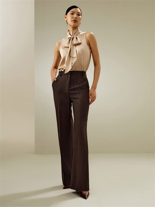 Shop Lilysilk Sleeveless Tie-neck Silk Blouse In Light Camel