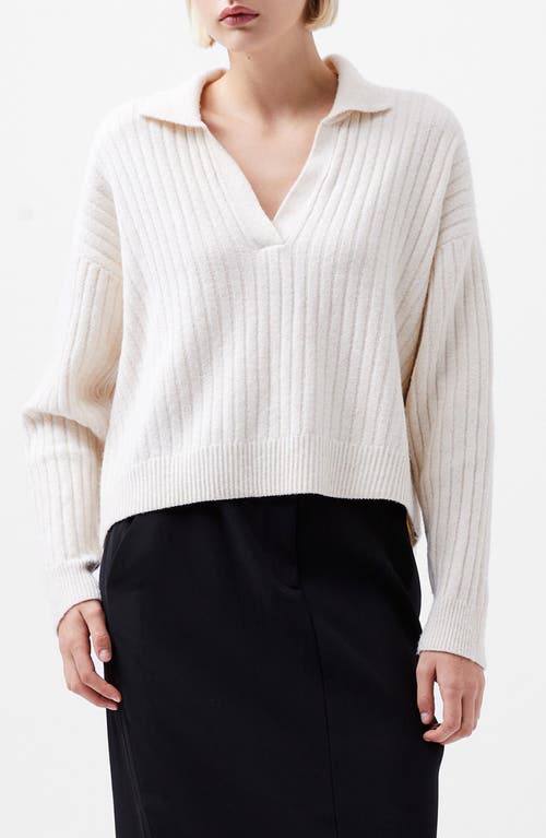 Shop French Connection Vhari Rib Johnny Collar Sweater In Oatmeal