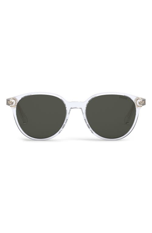 InDior R1I 53mm Round Sunglasses in Crystal /Brown Mirror at Nordstrom