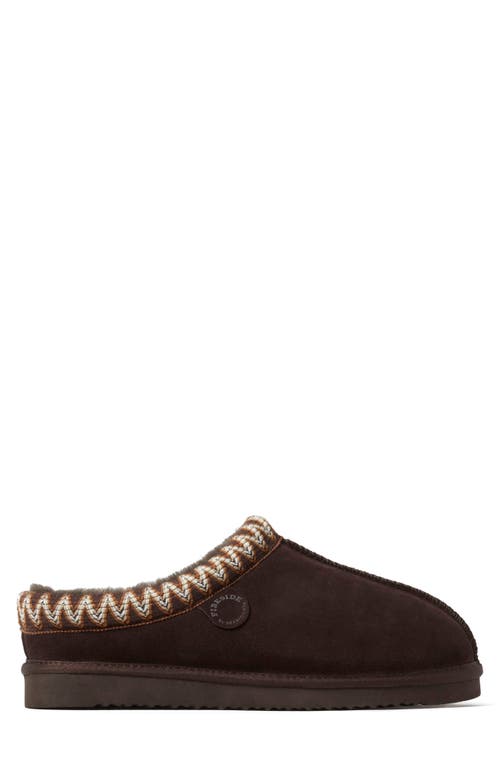 Dearfoams Grafton Genuine Shearling Lined Slipper In Coffee
