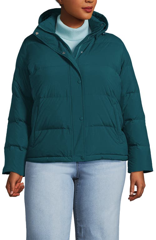 Shop Lands' End Plus Size Wide Channel 600 Down Puffer Jacket In Evening Teal