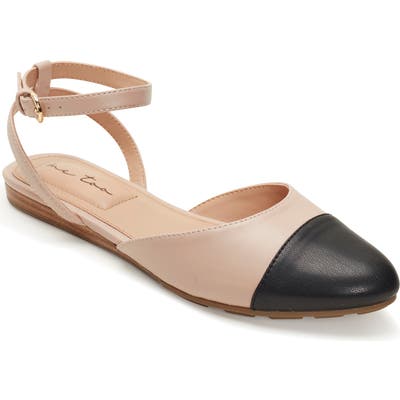 Me Too Antonia Ankle Strap Flat, Beige