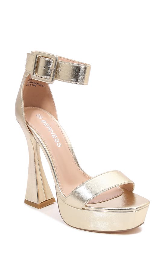 Berness Dinah Platform Heeled Sandal In Gold