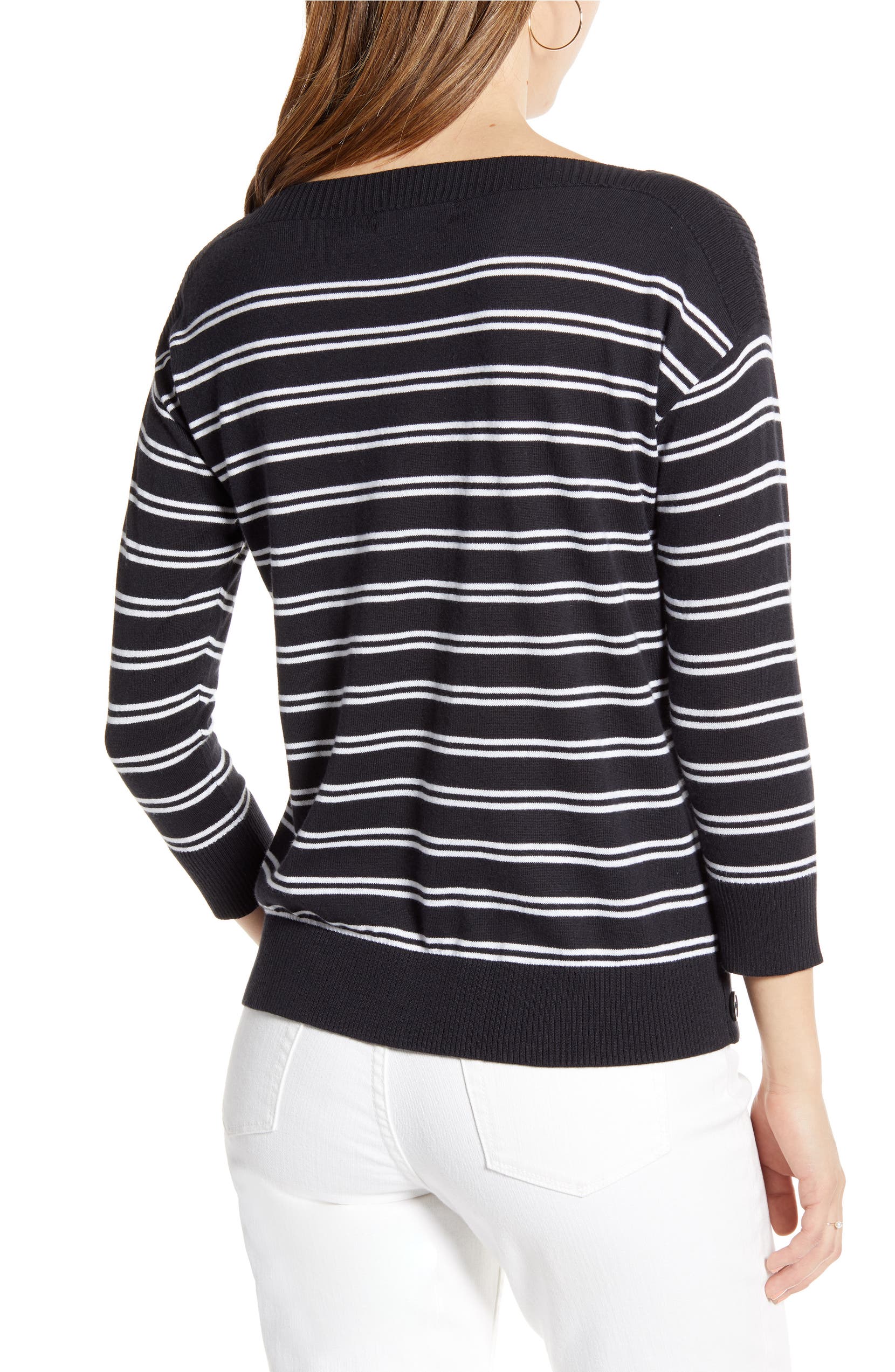Side Button Boat Neck Sweater Side Button Boat Neck Sweater
