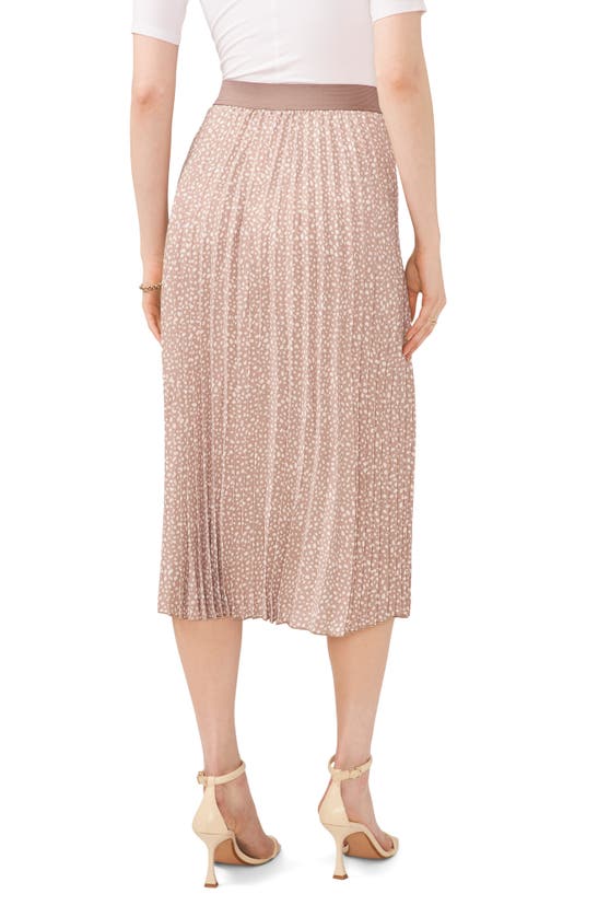 Shop Chaus Pleated Midi Skirt In Caf/ White