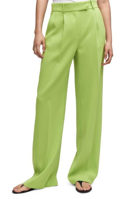 MANGO Pleat Front Wide Leg Pants in Bright Yellow at Nordstrom, Size 6