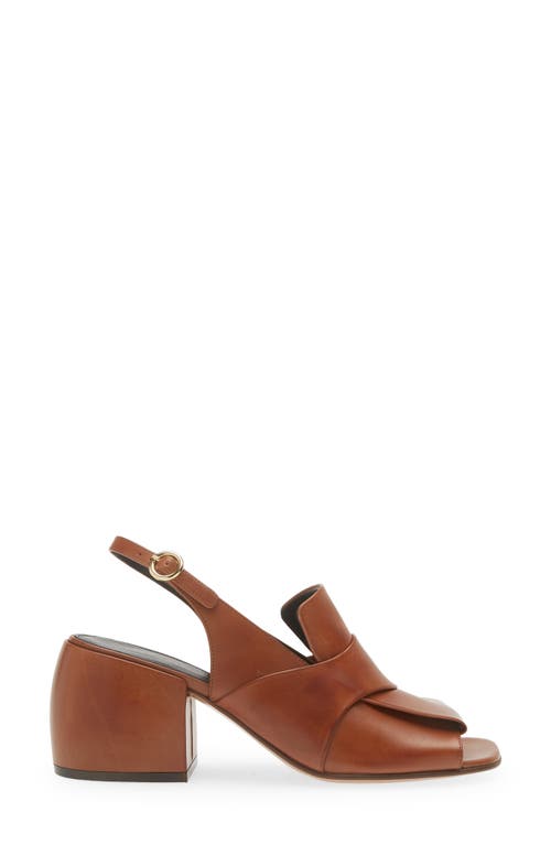 Shop Dries Van Noten Block Heel Slingback Sandal In Tan