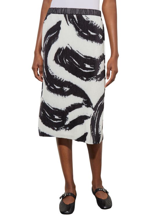 Ming Wang Pattern Rib Skirt In Black/white