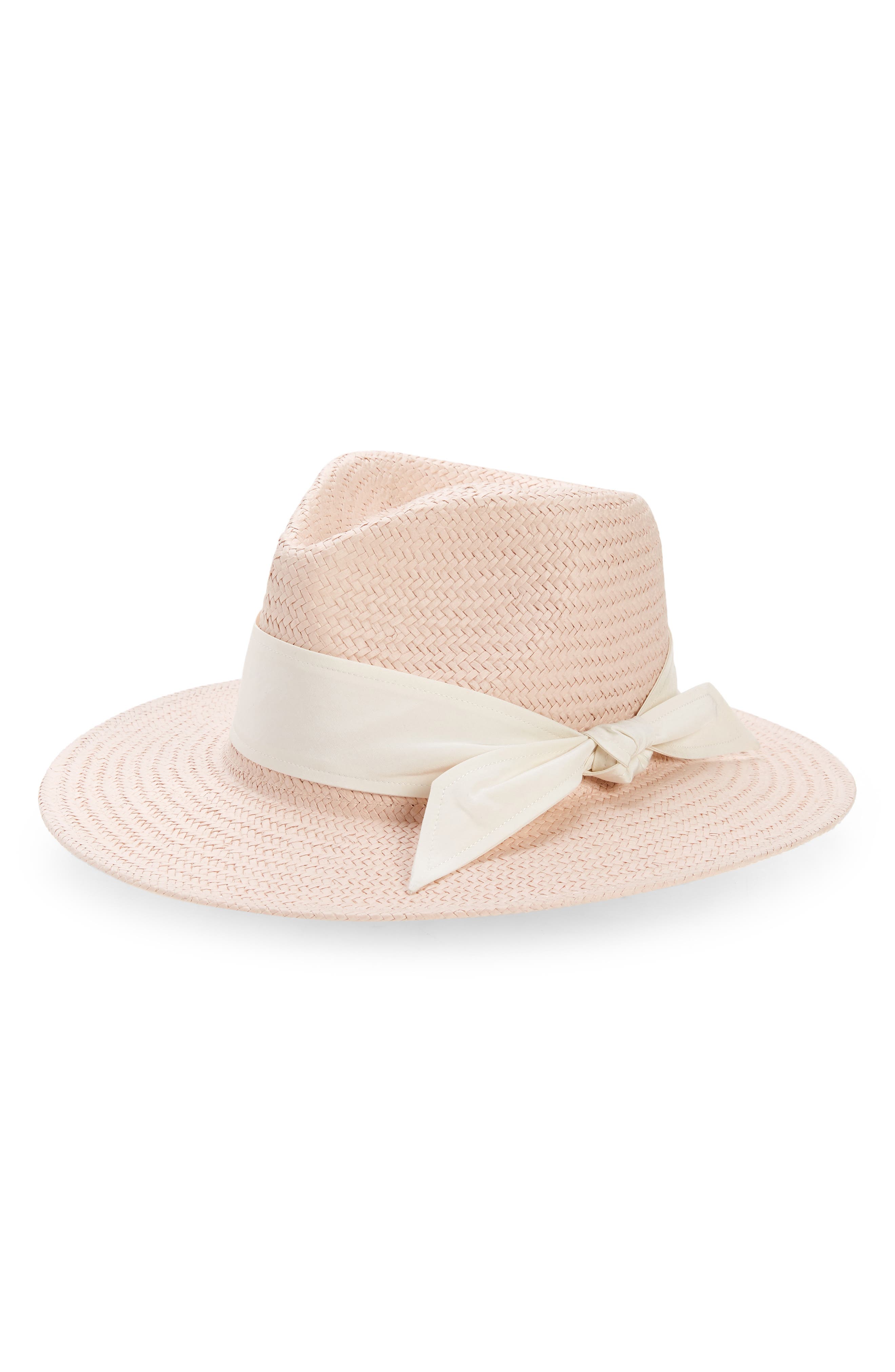 rag & bone Packable Straw Fedora Hat in Blush at Nordstrom, Size Large