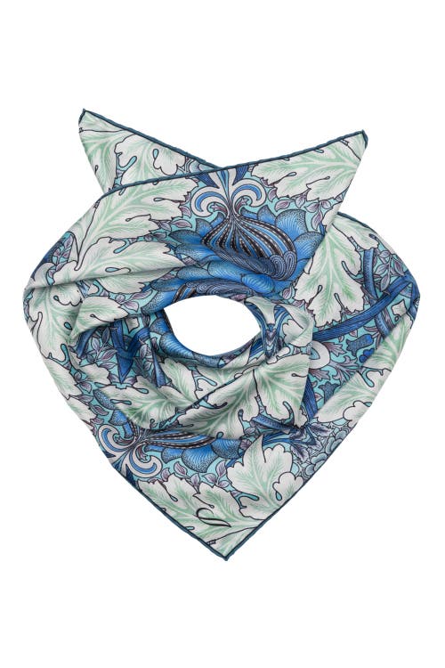 Shop Elizabetta St. James - Hand Rolled Silk Neckerchief For Men In Blue And Mint