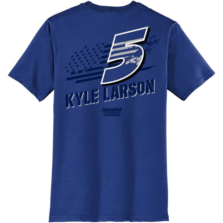 Shop Hendrick Motorsports Team Collection Royal Kyle Larson  Flag T-shirt