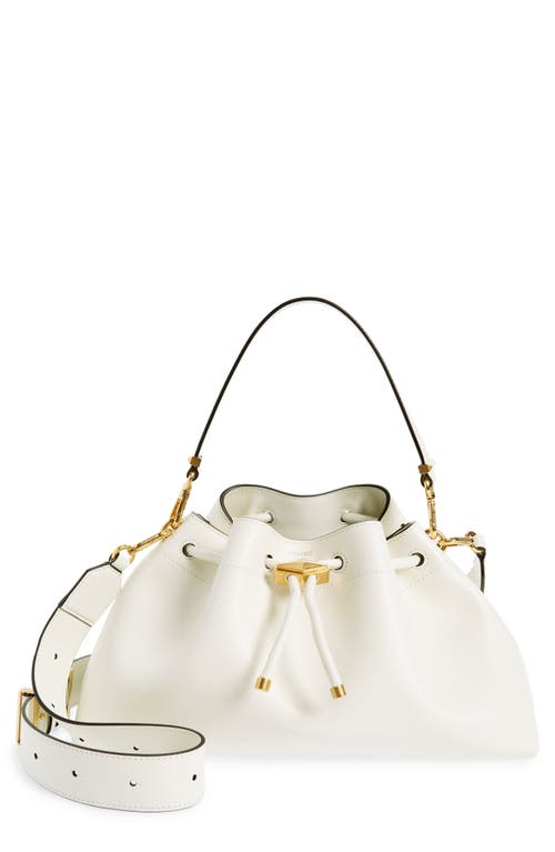 Bon Bon East/West Suede Bucket Bag in Latte/Gold