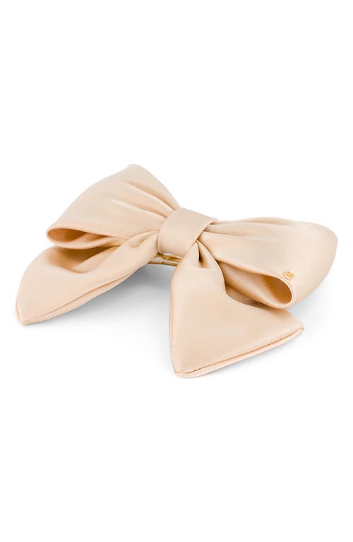 Shop Alexandre De Paris Bow Barrette In Beige