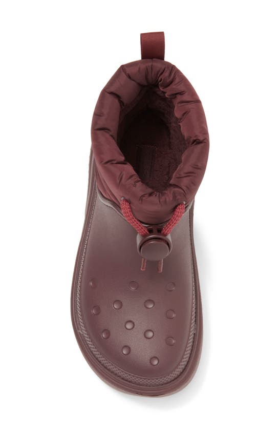 Shop Crocs Stomp Puff Boot In Dark Cherry