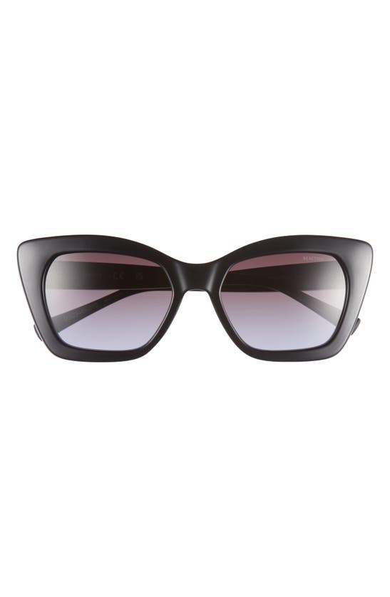 Kenneth Cole 53mm Geometric Sunglasses In Shiny Black / Bordeaux