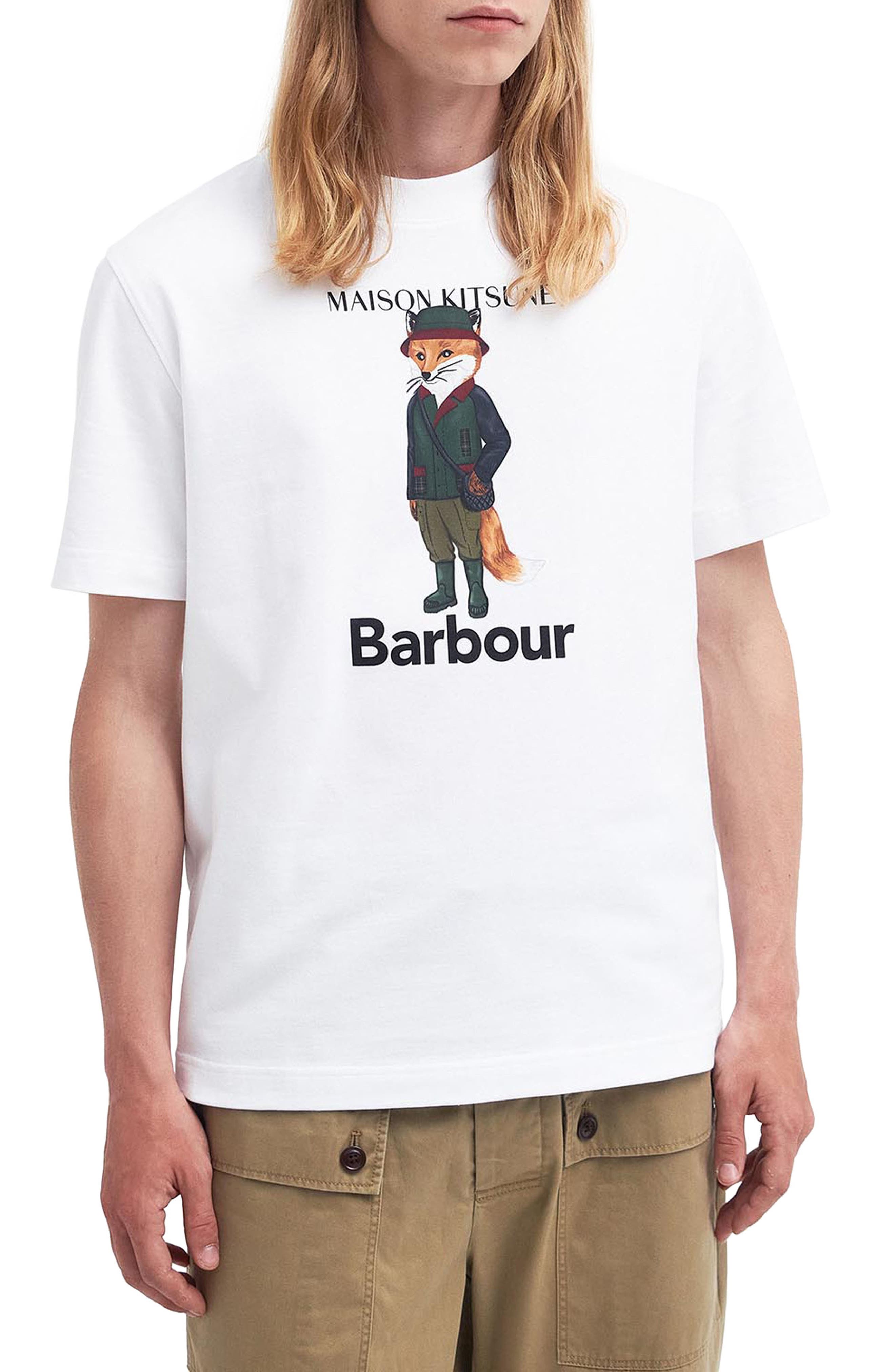 Maison Kitsuné x BarbourのコットンTシャツ グレーL メゾンキツネ ...