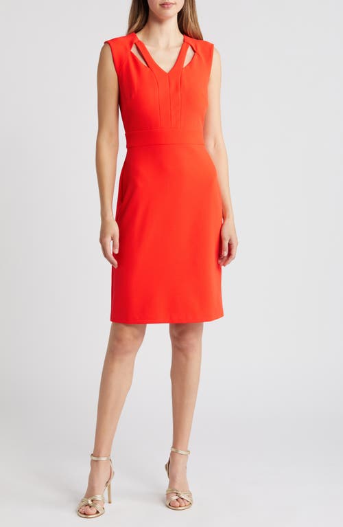 Tahari ASL Cap Sleeve Cutout Sheath Dress Flame at Nordstrom,