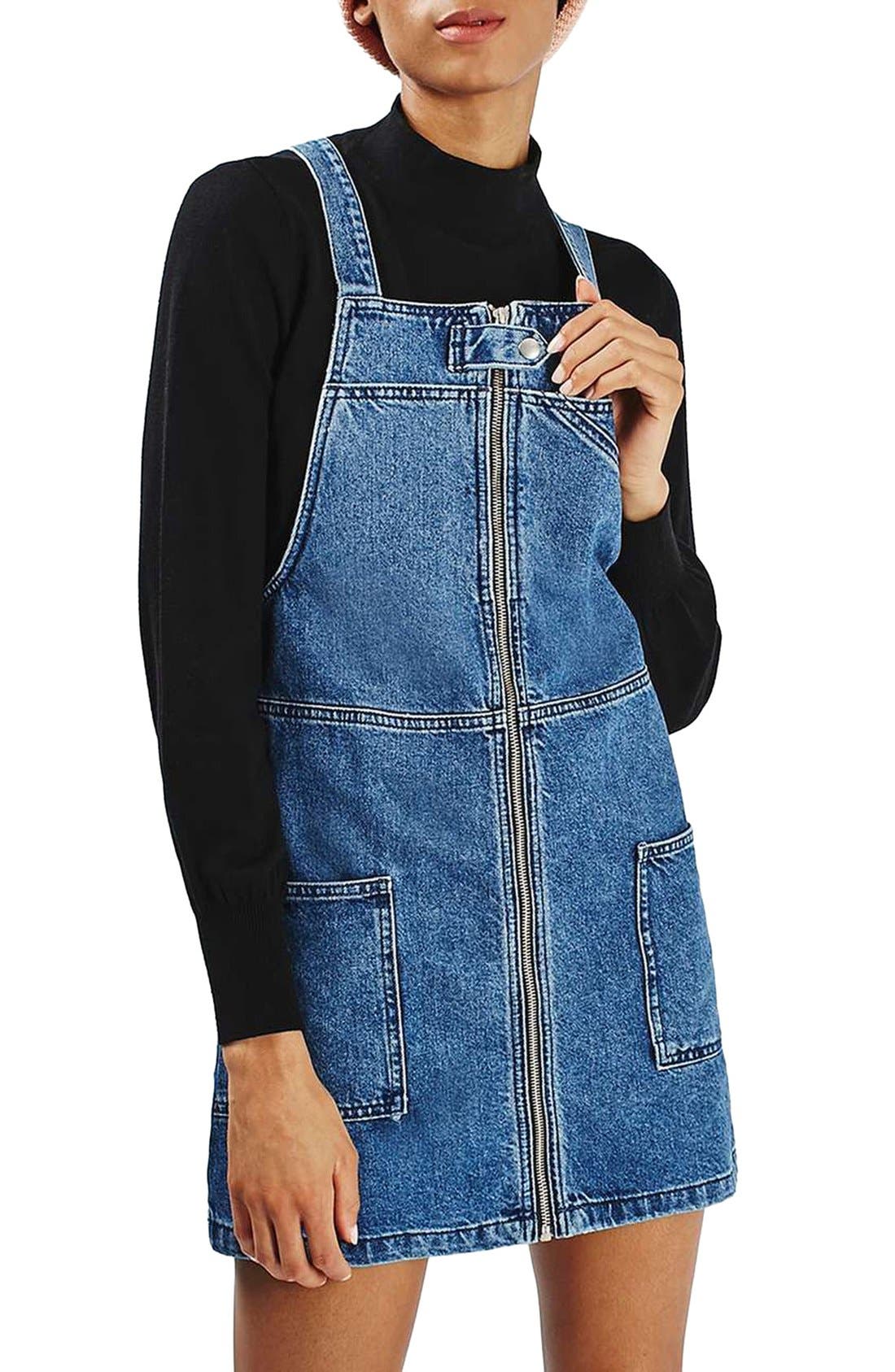 Denim Utility Pinafore Dress Nordstrom