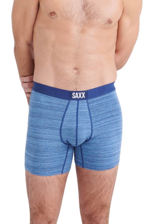 Saxx 2-pack Vibe Super Soft Slim Fit Boxer Briefs In Spacedye Heather/navy