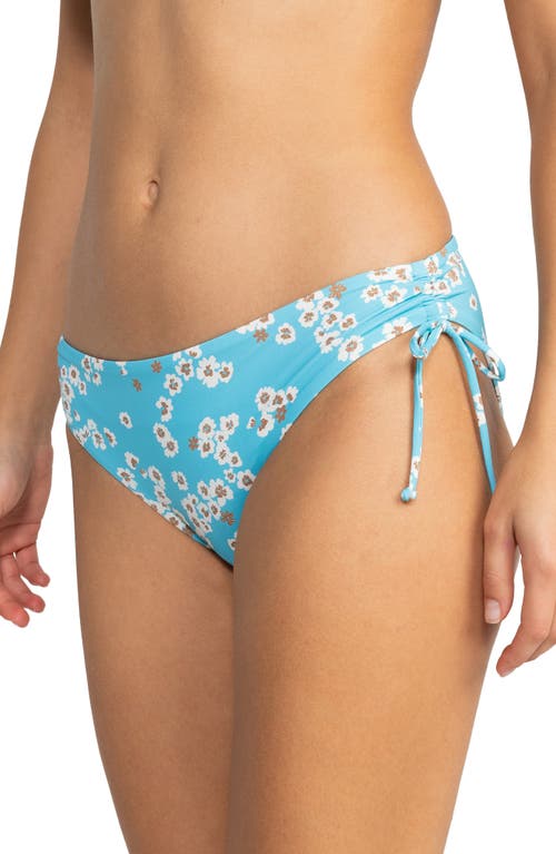 Shop Roxy Beach Classics Hipster Side Tie Bikini Bottoms In Maui Blue Margarita