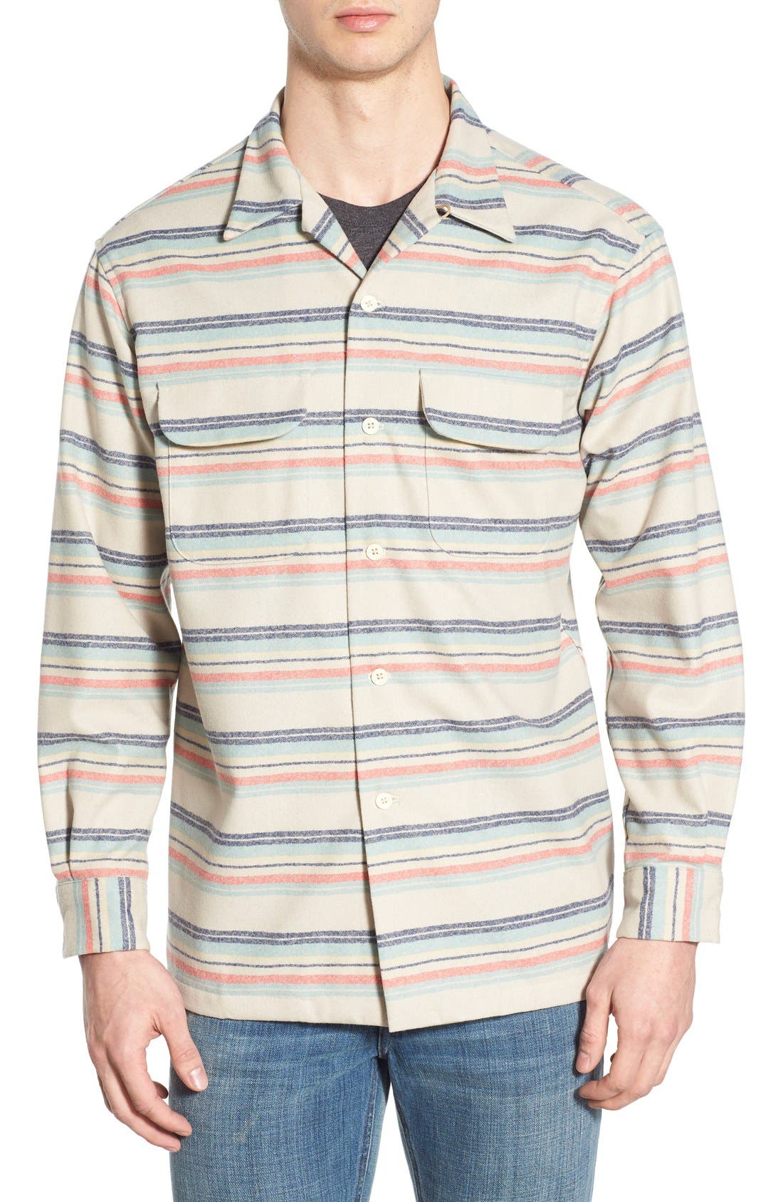 Pendleton 'Board' Stripe Wool Flannel Shirt Nordstrom