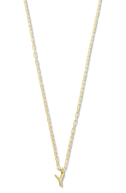 Shop Argento Vivo Sterling Silver Initial Pendant Sterling Silver Paper Clip Chain Necklace In Gold - Y