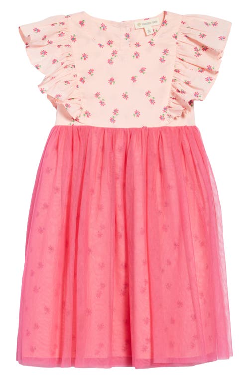 Tucker + Tate Kids' Floral & Mesh Dress in Pink English- Pink Floral