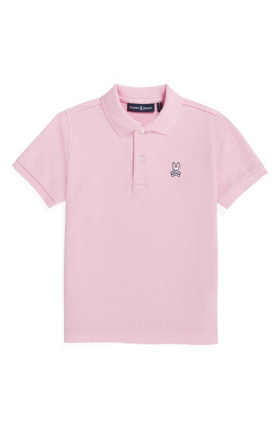 Psycho Bunny Kids' Classic Piqué Polo In Pure Pink