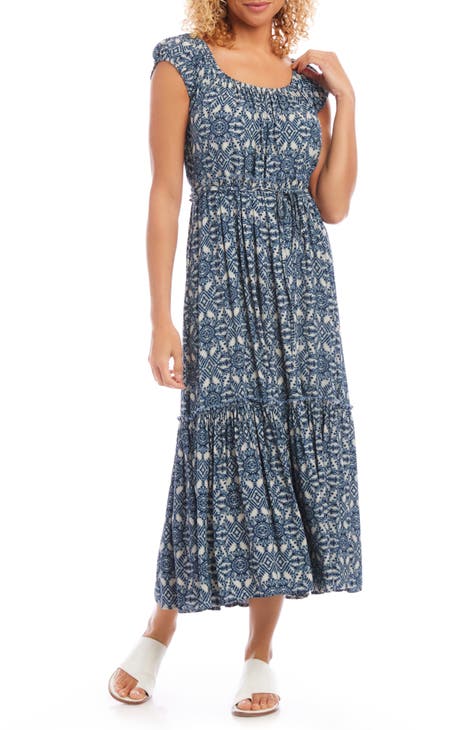 Solid V-neck zip-front cap sleeve midi dress main image 1