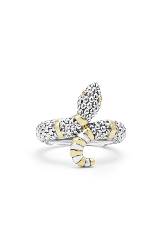 Shop Lagos Rare Wonders Serpent Ring In Two-tone