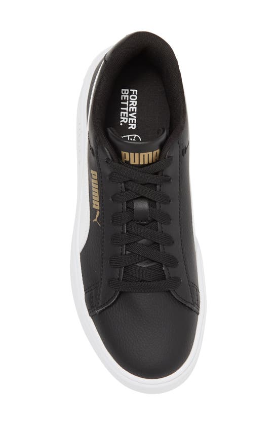 Shop Puma Smash V3 Platform Sneaker In Black-white-gold