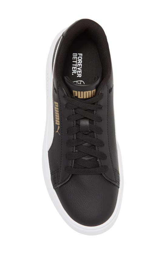 Puma Smash V3 Platform Sneaker In Black-white-gold