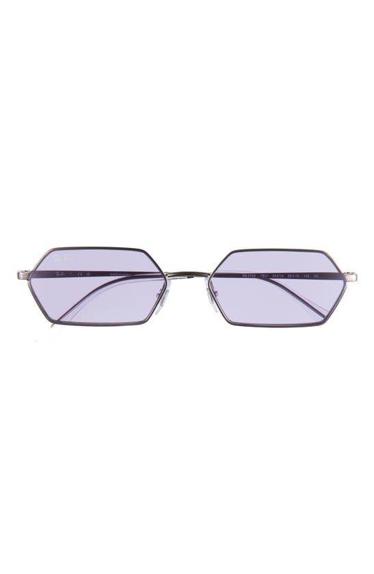 Shop Ray Ban Ray-ban Yevi 58mm Tinted Rectangular Sunglasses In Gunmetal