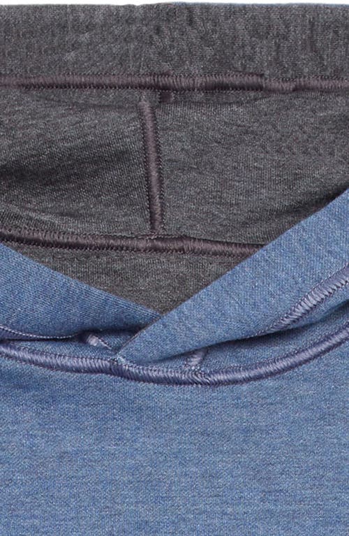 Johnston & Murphy Kids' Solid Reversible Hoodie In Charcoal/blue