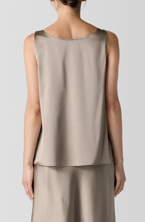 Shop Eileen Fisher Stretch Silk Tank In Dove