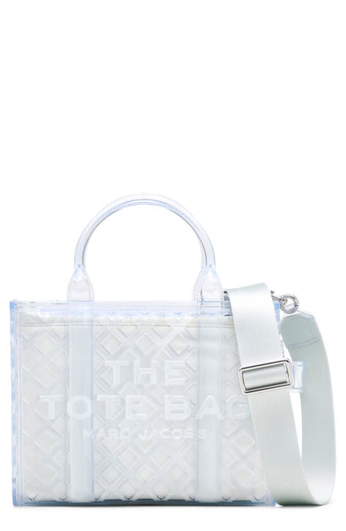 The Small Tote in White/clear
