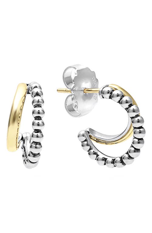 LAGOS Signature Caviar Double Mini Hoop Earrings in Silver Gold at Nordstrom