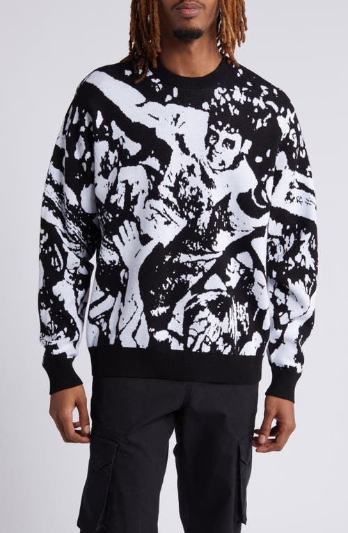 Obey Crowd Surfing Sweater in Black Multi at Nordstrom, Size Small