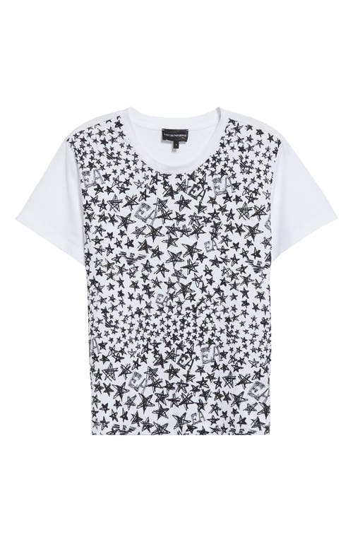 Shop Emporio Armani Star Print Cotton T-shirt In Solid White