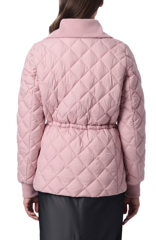 Shop Bernardo Drawcord Waist Quilted Puffer Coat In Blush