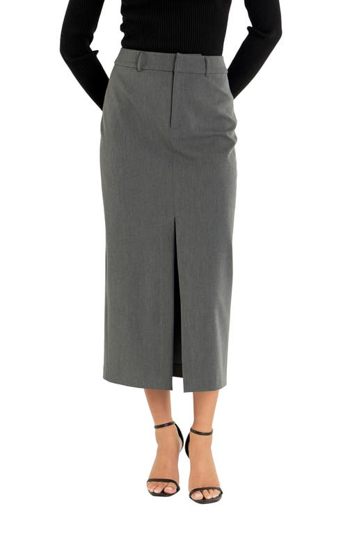 Endless Rose Front Slit Maxi Skirt In Grey