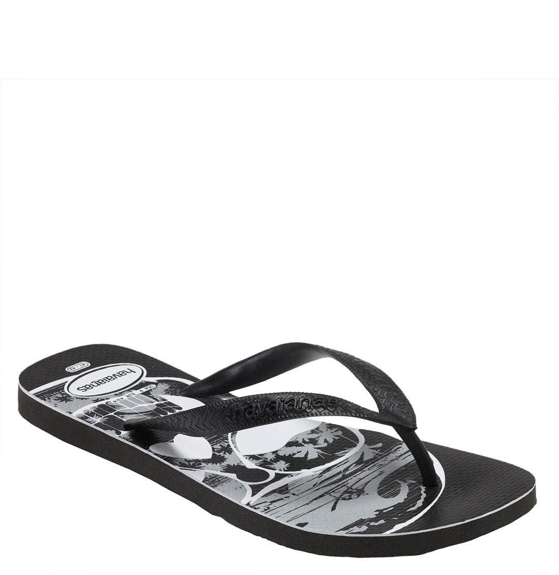 havaianas skull flip flops