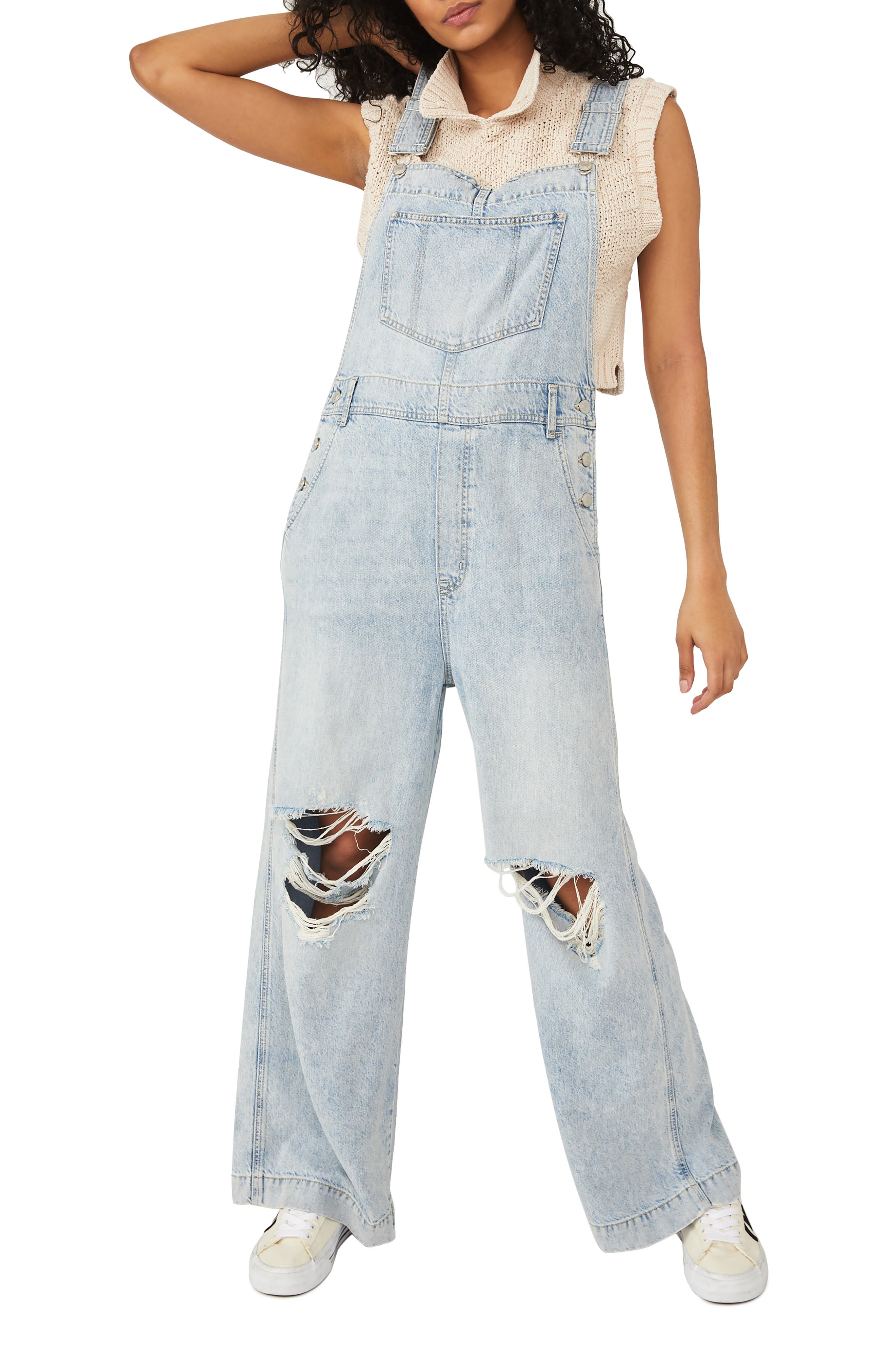 Free People Super Slouchy Ripped Denim 