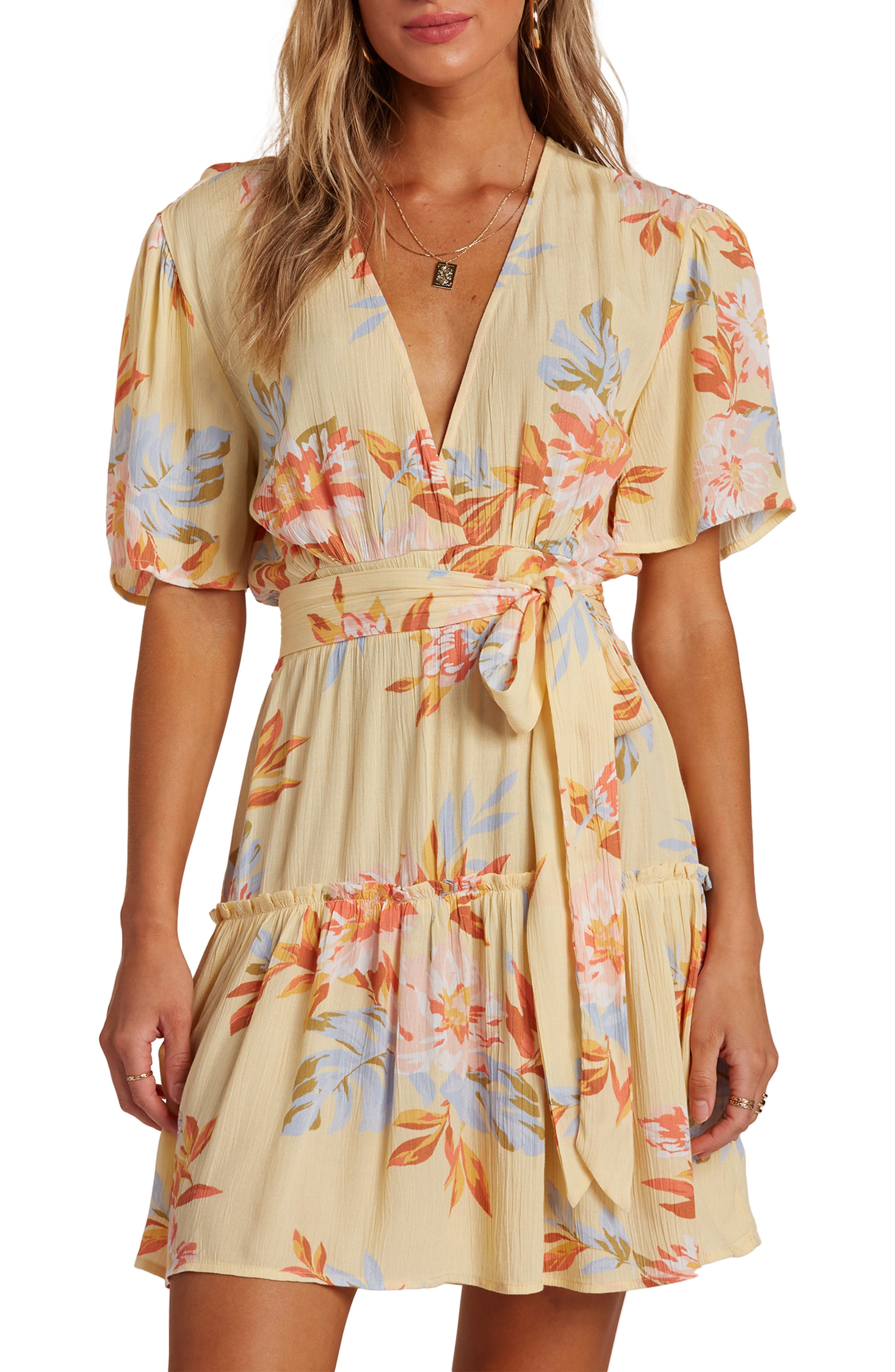 billabong yellow floral dress