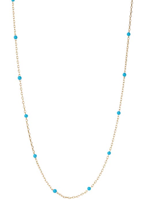 Argento Vivo Sterling Silver Enamel Dot Station Necklace in Gold/Turquoise