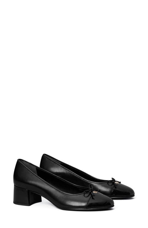 Shop Tory Burch Cap Toe Pump In Perfect Black/perfect Black